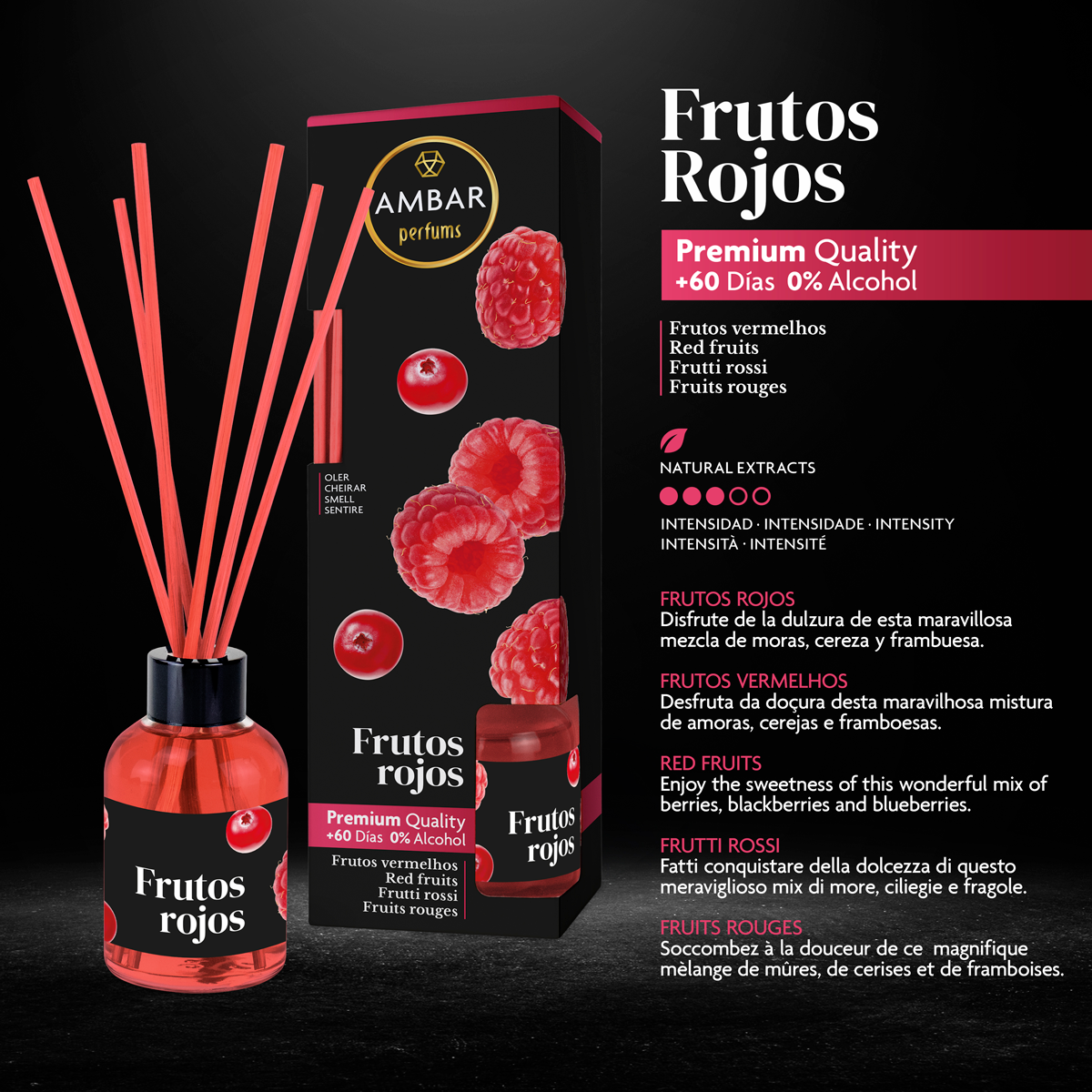 Ambientador Mikado 45 ml Frutos Rojos Ambar