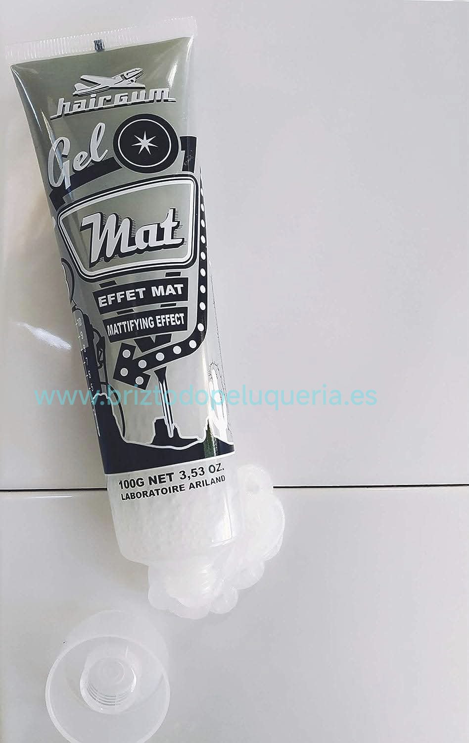 GEL DE FIJACIÓN FUERTE PARA EL CABELLO, SIN BRILLO CON EFECTO NATURAL MATE Mat Gel HAIRGUM