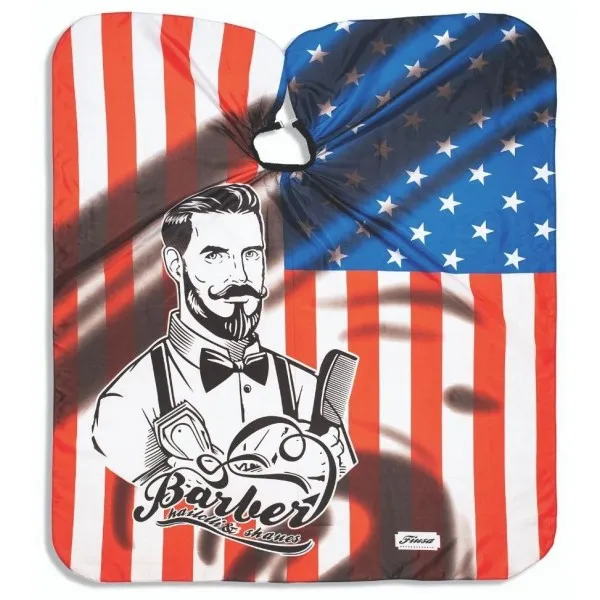CAPA DE CORTE DE PELUQUERO O PEINADOR Stars & strips THE BARBER