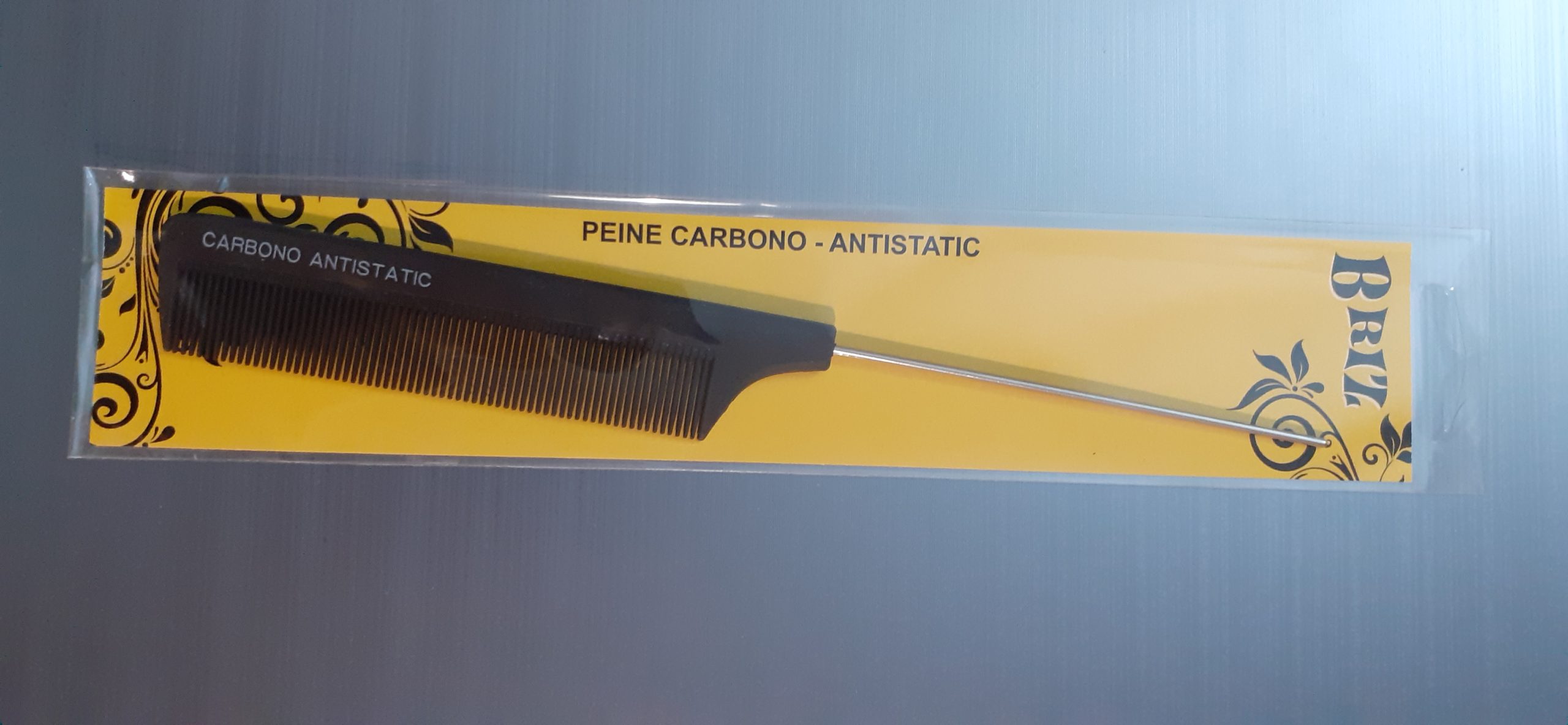 PEINE DE PÚA METÁLICA DE CARBONO ANTIESTÁTICO PROFESIONAL BRIZ